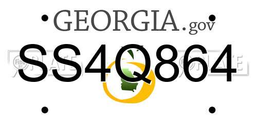 SS4Q864 Georgia License Plate
