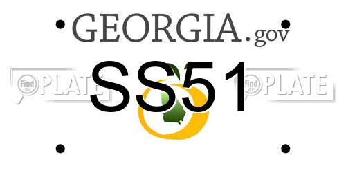 SS51 Georgia License Plate