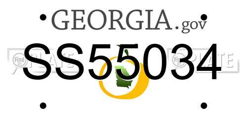 SS55034 Georgia License Plate
