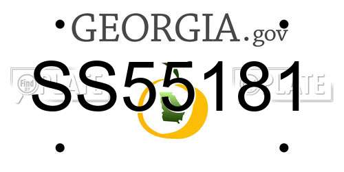 SS55181 Georgia License Plate