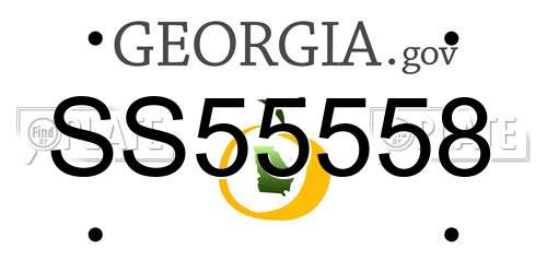 SS55558 Georgia License Plate