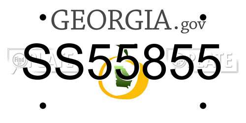 SS55855 Georgia License Plate