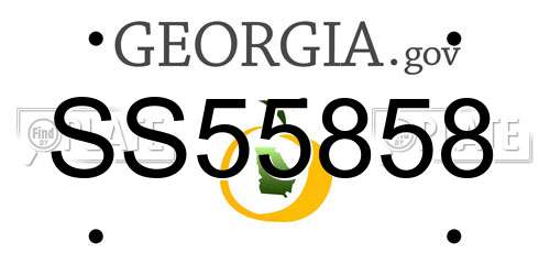 SS55858 Georgia License Plate