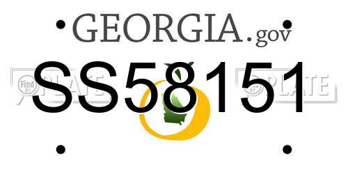 SS58151 Georgia License Plate