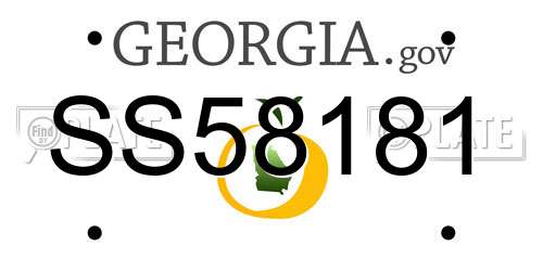 SS58181 Georgia License Plate