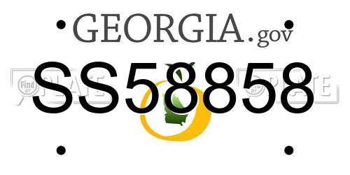 SS58858 Georgia License Plate