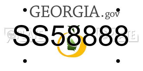 SS58888 Georgia License Plate