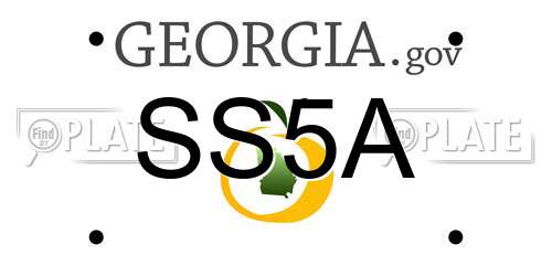 SS5A Georgia License Plate
