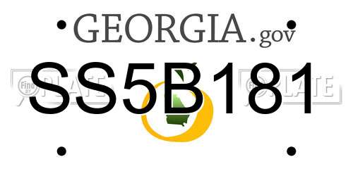 SS5B181 Georgia License Plate