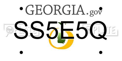 SS5E5Q Georgia License Plate