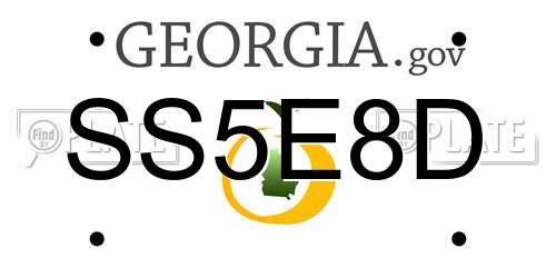 SS5E8D Georgia License Plate