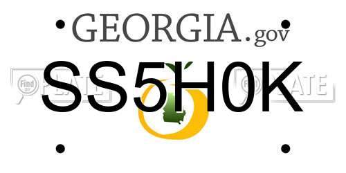 SS5H0K Georgia License Plate