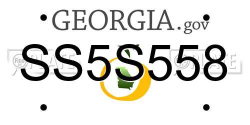 SS5S558 Georgia License Plate