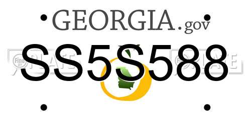 SS5S588 Georgia License Plate