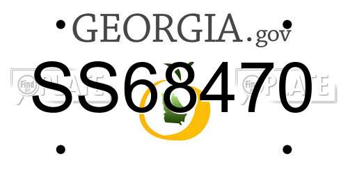 SS68470 Georgia License Plate