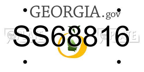 SS68816 Georgia License Plate