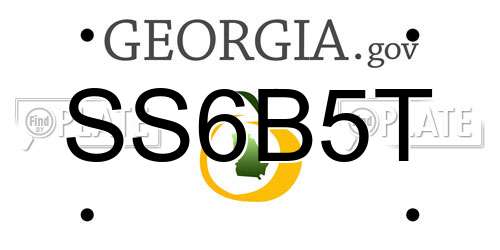 SS6B5T Georgia License Plate