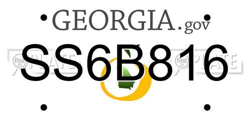 SS6B816 Georgia License Plate