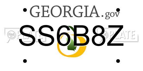 SS6B8Z Georgia License Plate