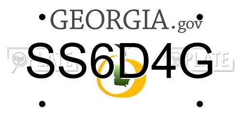 SS6D4G Georgia License Plate