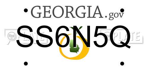 SS6N5Q Georgia License Plate