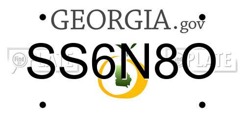 SS6N8O Georgia License Plate