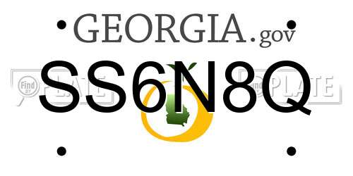 SS6N8Q Georgia License Plate