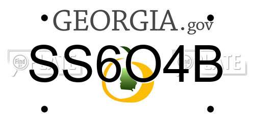 SS6O4B Georgia License Plate