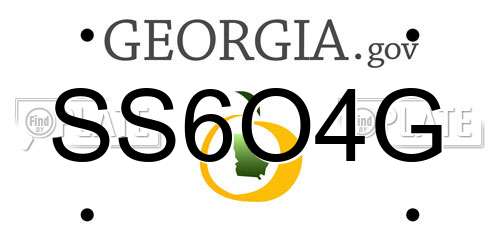 SS6O4G Georgia License Plate