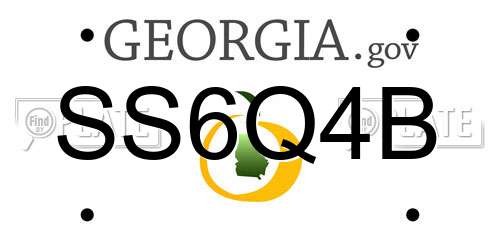SS6Q4B Georgia License Plate