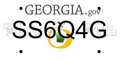 SS6Q4G Georgia License Plate