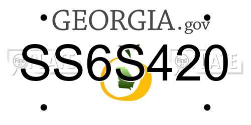SS6S420 Georgia License Plate