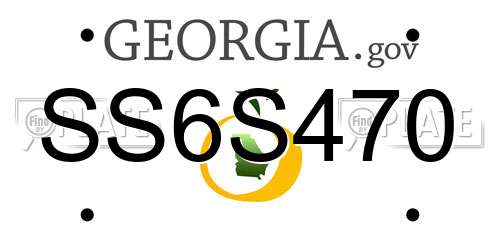 SS6S470 Georgia License Plate