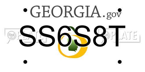 SS6S8T Georgia License Plate