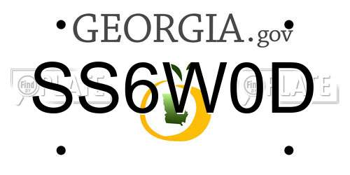 SS6W0D Georgia License Plate