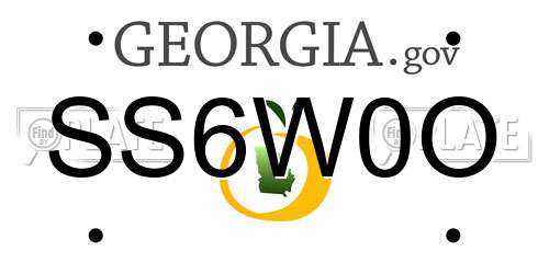 SS6W0O Georgia License Plate