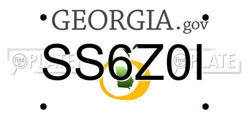 SS6Z0I Georgia License Plate