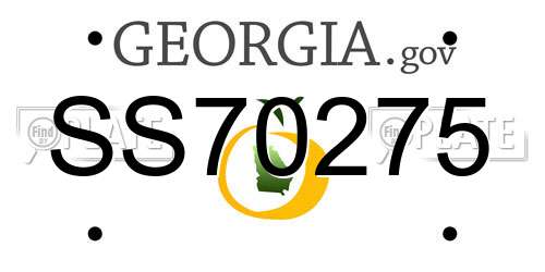 SS70275 Georgia License Plate