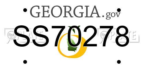 SS70278 Georgia License Plate
