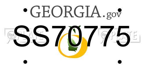 SS70775 Georgia License Plate