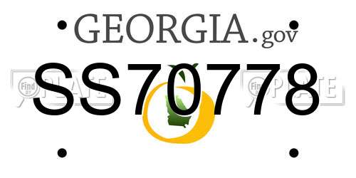 SS70778 Georgia License Plate