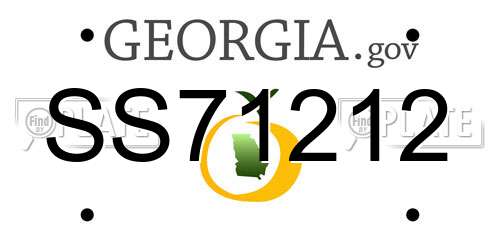 SS71212 Georgia License Plate
