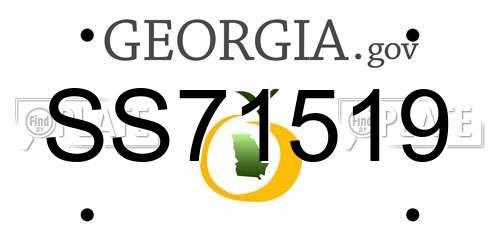 SS71519 Georgia License Plate