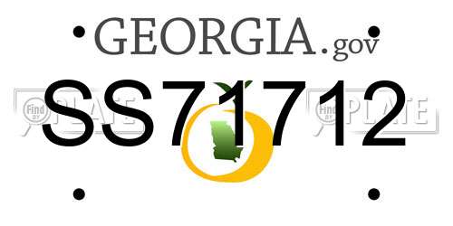 SS71712 Georgia License Plate