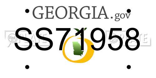 SS71958 Georgia License Plate