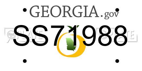 SS71988 Georgia License Plate