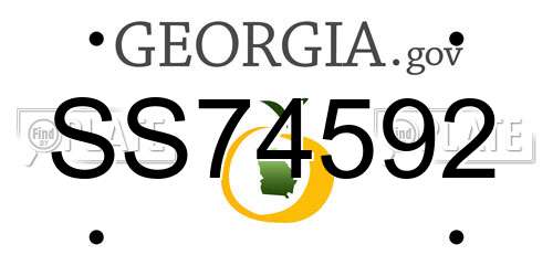 SS74592 Georgia License Plate