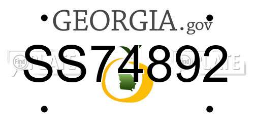 SS74892 Georgia License Plate