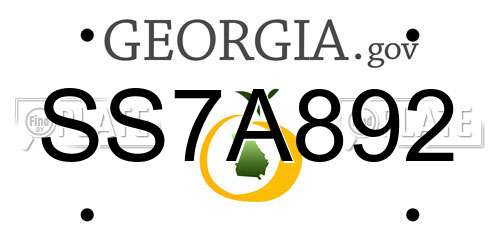 SS7A892 Georgia License Plate