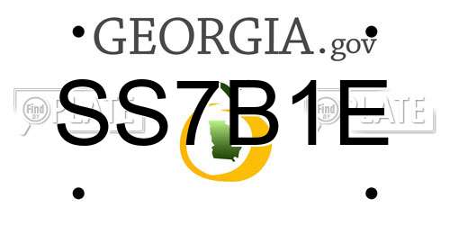 SS7B1E Georgia License Plate